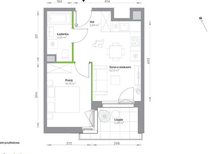 Na sprzedaż nowoczesne 34 m² w inwestycji bez PCC Warszawa, Włochy, al. Krakowska  34m2 Foto 1