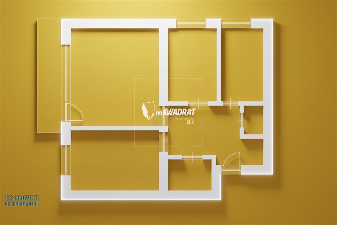 Potencjał i przestrzeń w Ełku – 3 pokoje do remontu Ełk, Północ I, Józefa Piłsudskiego  61m2 Foto 1