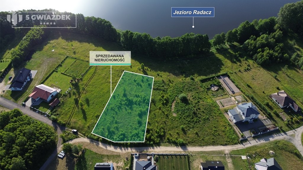 Działka nad Jeziorem Radacz 2595 m2 z plażą i widokiem Radacz  2 595m2 Foto 1