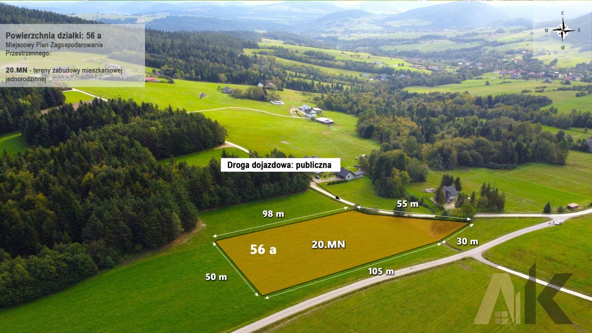 Działka budowlana na sprzedaż Binczarowa  5 600m2 Foto 2