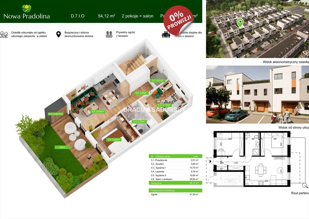 Polecam nowoczesne 3-pokojowe mieszkanie z ogródkiem 54 m² w Tarnowie Tarnów, Zabłocie, Skrzyszowska  54m2 Foto 1