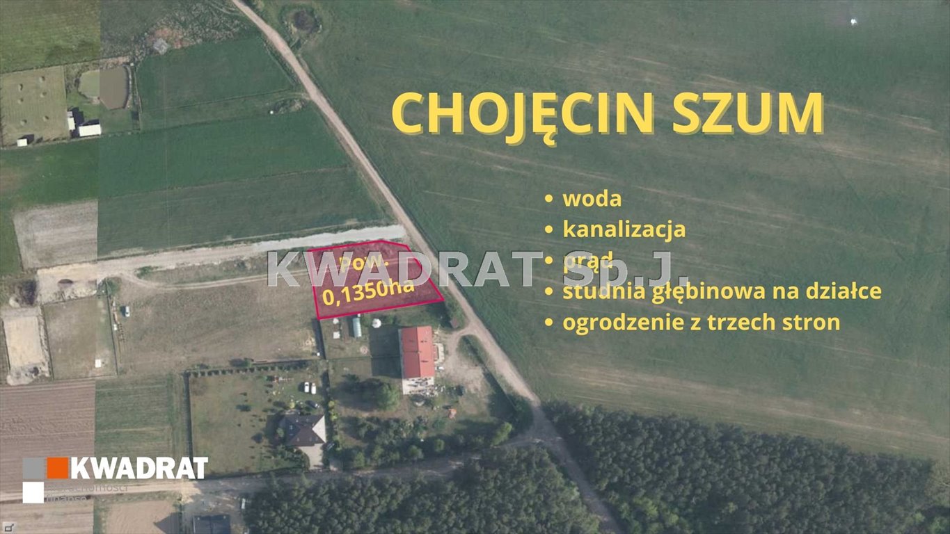 Działka budowlana na sprzedaż Chojęcin  1 350m2 Foto 1