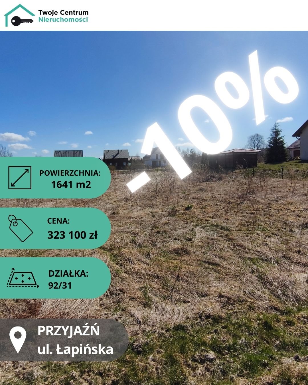 Działka 1641 m² pod dom w sercu Kaszub – idealna inwestycja! Przyjaźń, łapińska 9  1 641m2 Foto 1
