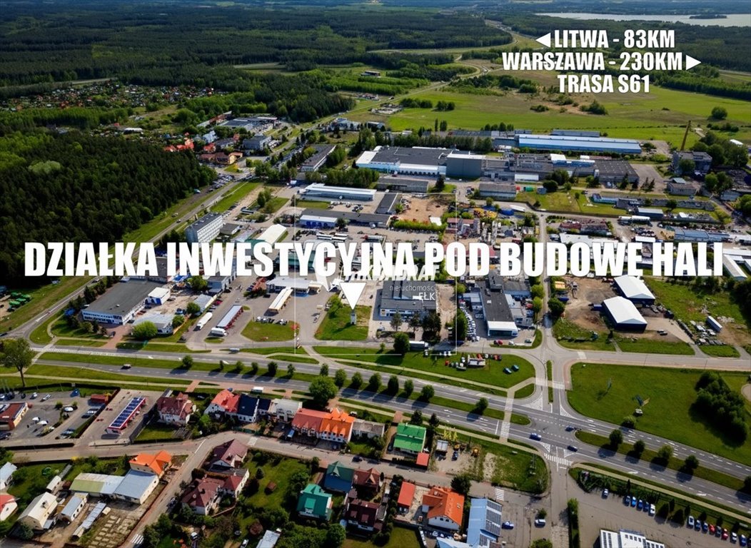 Działka inwestycyjna pod halę do 440 m² w Ełku Ełk, Zatorze, Podmiejska  820m2 Foto 1