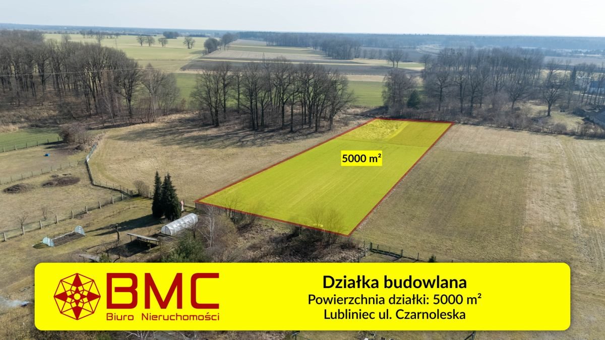 Duża działka budowlana 5000 m² w Lublincu z MPZP Lubliniec, Czarnoleska  5 000m2 Foto 1