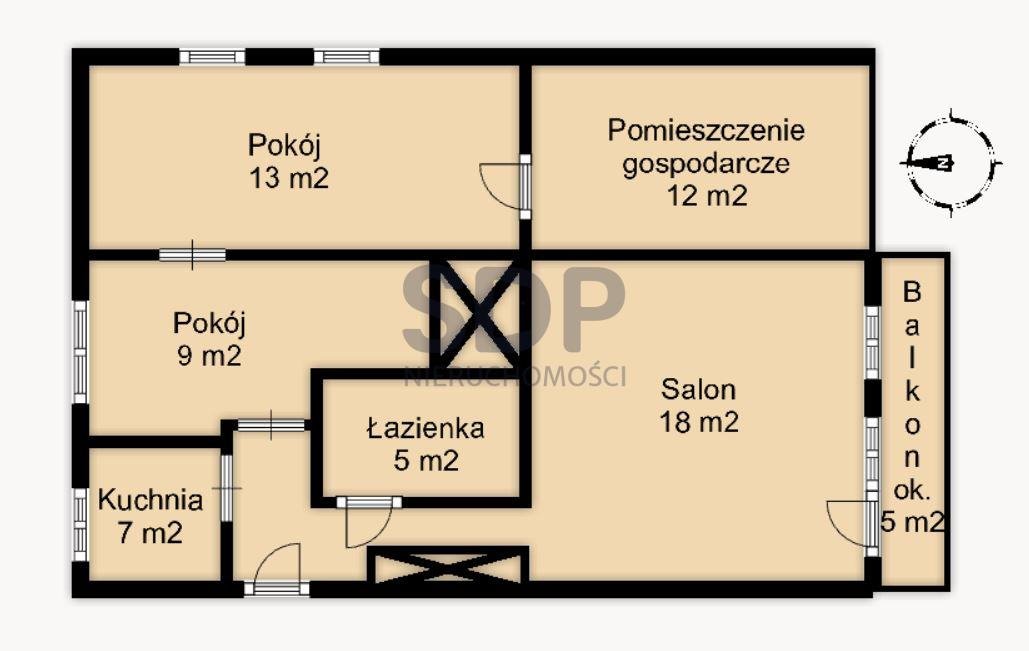 Mieszkanie trzypokojowe na sprzedaż Wróblowice, Pałacowa  68m2 Foto 2