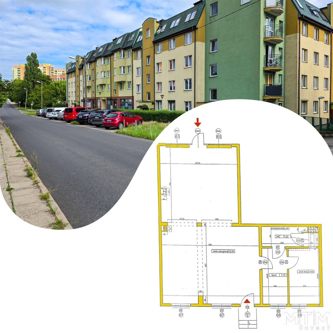 Lokal użytkowy na sprzedaż Szczecin, Książąt pomorskich  99m2 Foto 1