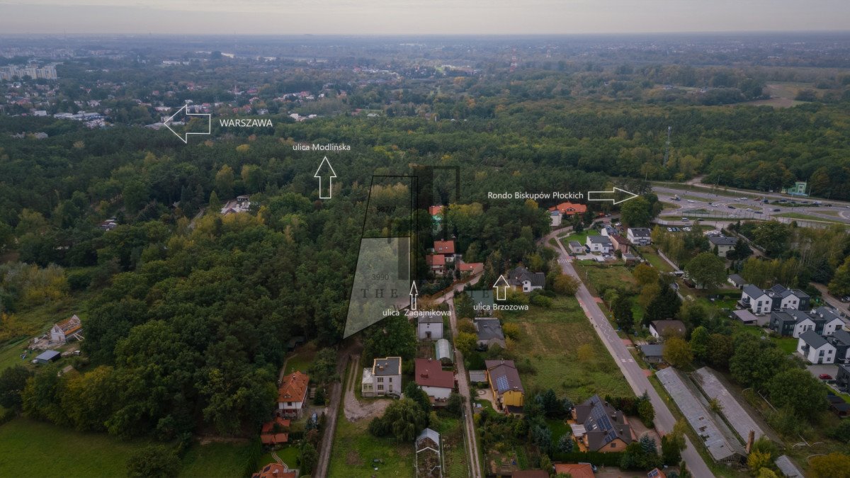 Działka leśna 1816 m2 z mediami, blisko Warszawy Jabłonna, Brzozowa  1 816m2 Foto 1