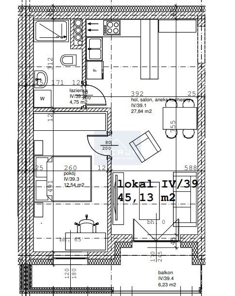 Mieszkanie dwupokojowe na sprzedaż Radomsko  45m2 Foto 3