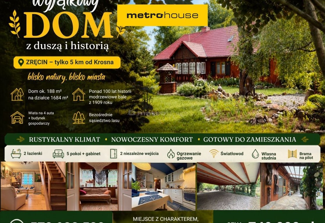 Urokliwy dom z historią 188 m2 - ogród i las w Zręcinie Zręcin  188m2 Foto 1