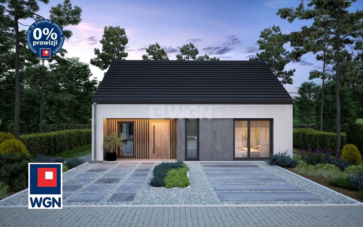 Nowoczesny dom parterowy z drewna CLT, 69 m2, stan deweloperski Lubin, MIASTO, POWIAT I OKOLICE  69m2 Foto 1