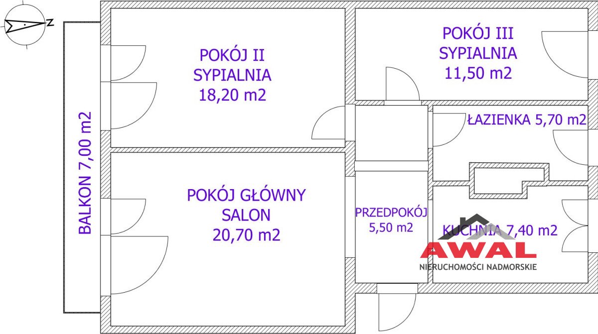 Mieszkanie trzypokojowe na sprzedaż Puck, Nowy Świat  69m2 Foto 14