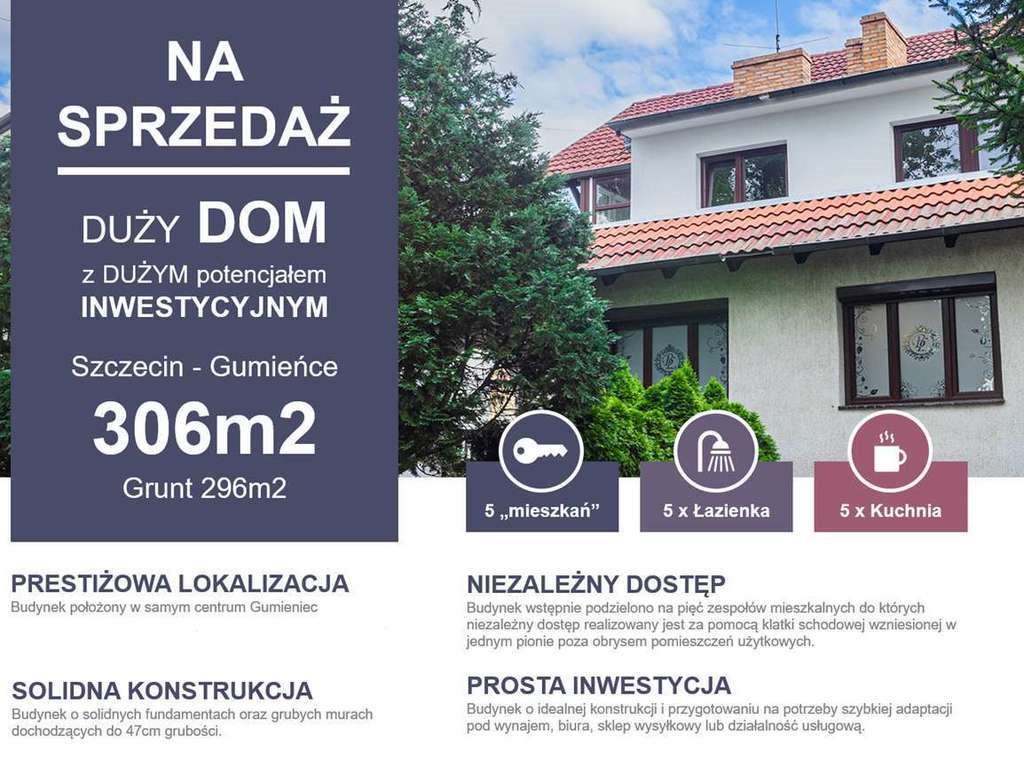 Dom bliźniak z potencjałem na siedzibę lub wynajem - zapraszam Szczecin, Gumieńce  307m2 Foto 1