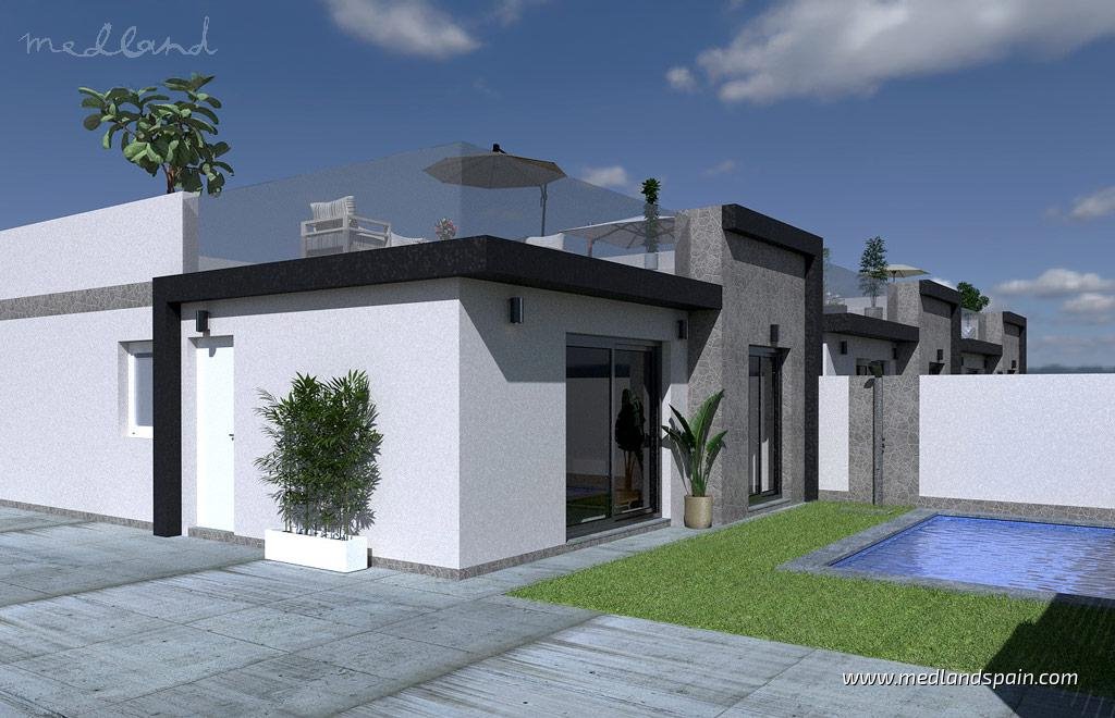 Nowoczesny dom z basenem i solarium w Torre Pacheco Hiszpania, Torre-Pacheco  90m2 Foto 1