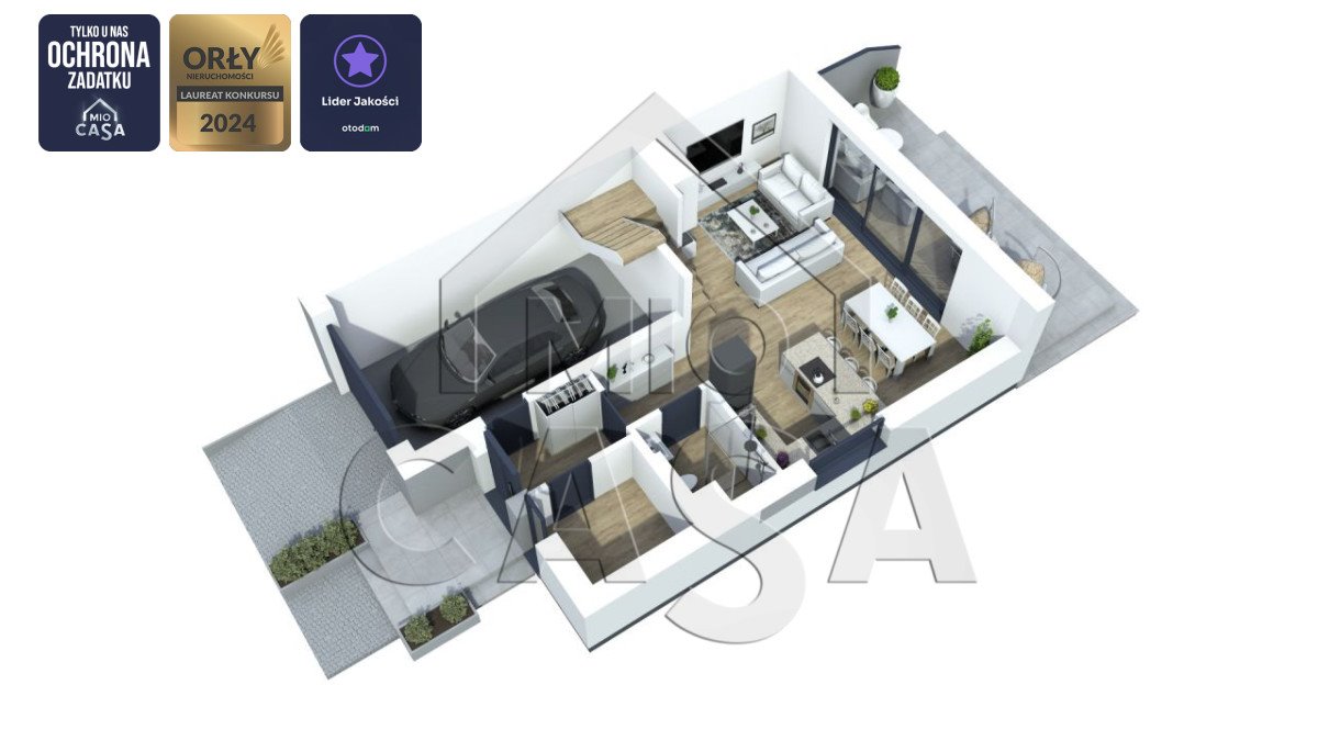 Dom z ogrodem w Bojanie, 128 m², garaż, słoneczne tarasy Bojano, Józefa Wołoszyna  128m2 Foto 1