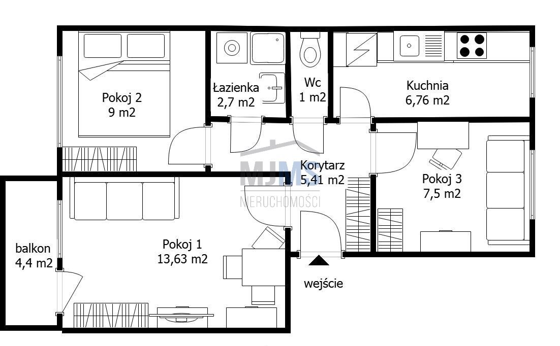 Mieszkanie trzypokojowe na sprzedaż Gdynia, Obłuże, Pułkownika Dąbka  46m2 Foto 19