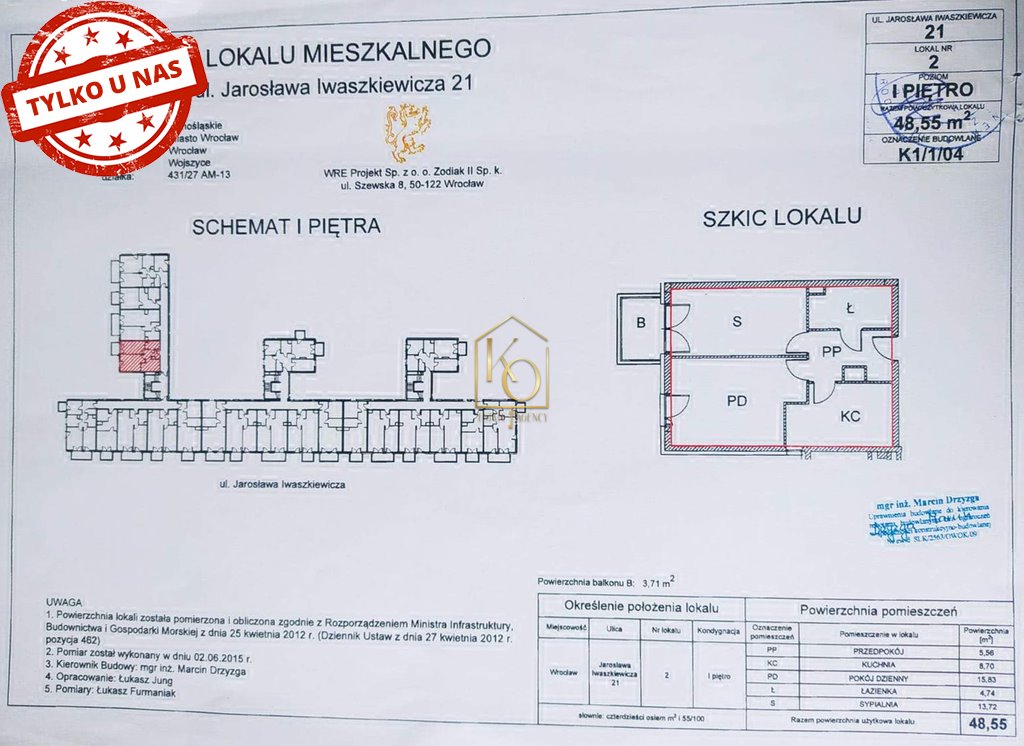 Mieszkanie dwupokojowe na sprzedaż Wrocław, Wojszyce, Wojszyce, Jarosława Iwaszkiewicza  49m2 Foto 15