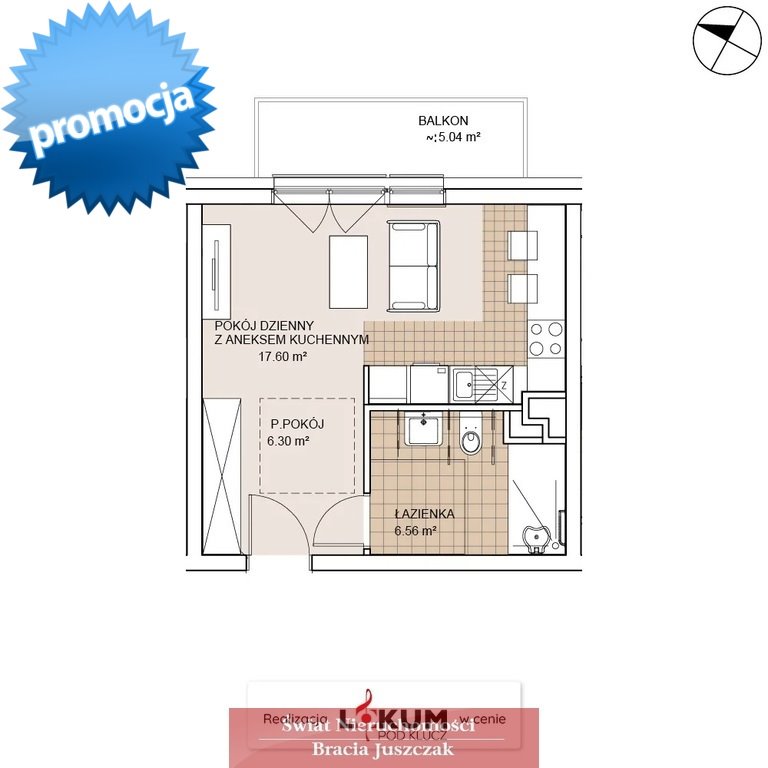 Polecam 30,5 m² mieszkanie z balkonem w centrum Wrocławia Wrocław, Szczepin, Szczepin  30m2 Foto 1