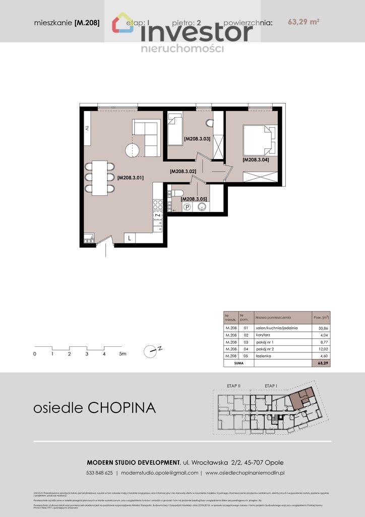 Mieszkanie trzypokojowe na sprzedaż Niemodlin, Fryderyka Chopina  63m2 Foto 1