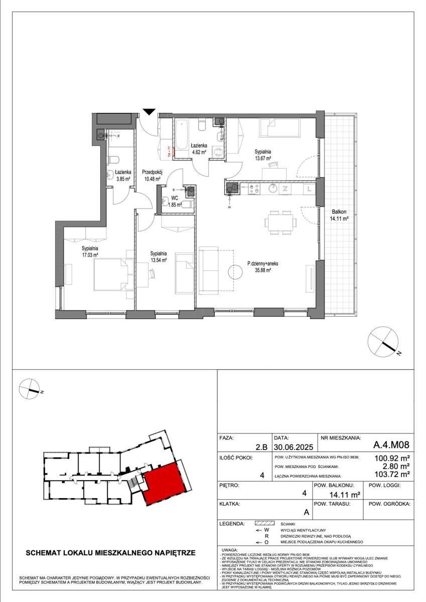 Na sprzedaż nowoczesny apartament 4 pokoi z balkonem w Gdańsku Gdańsk, Zaspa, Leszczyńskich  101m2 Foto 1