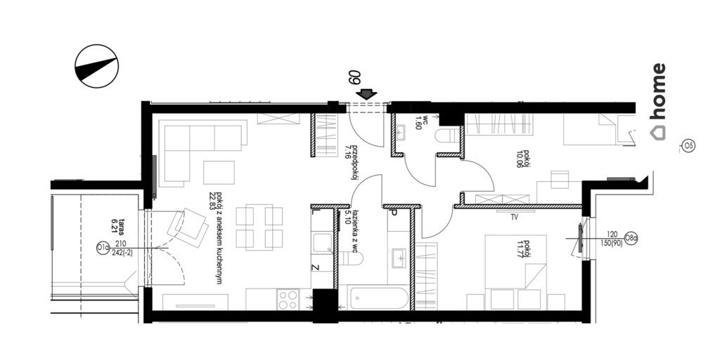 Mieszkanie trzypokojowe na sprzedaż Rotmanka  60m2 Foto 4