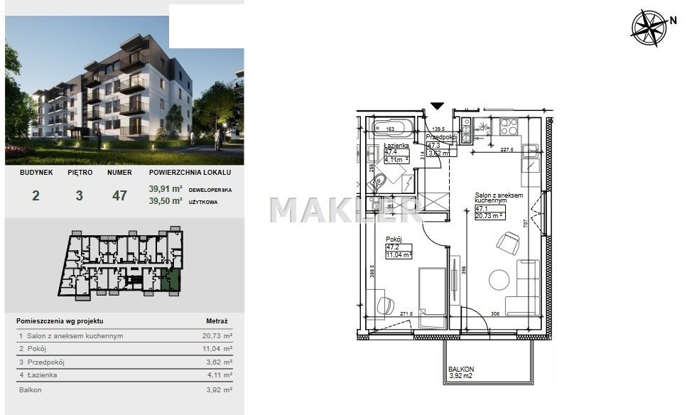 Mieszkanie dwupokojowe na sprzedaż Bydgoszcz, Szwederowo  40m2 Foto 6