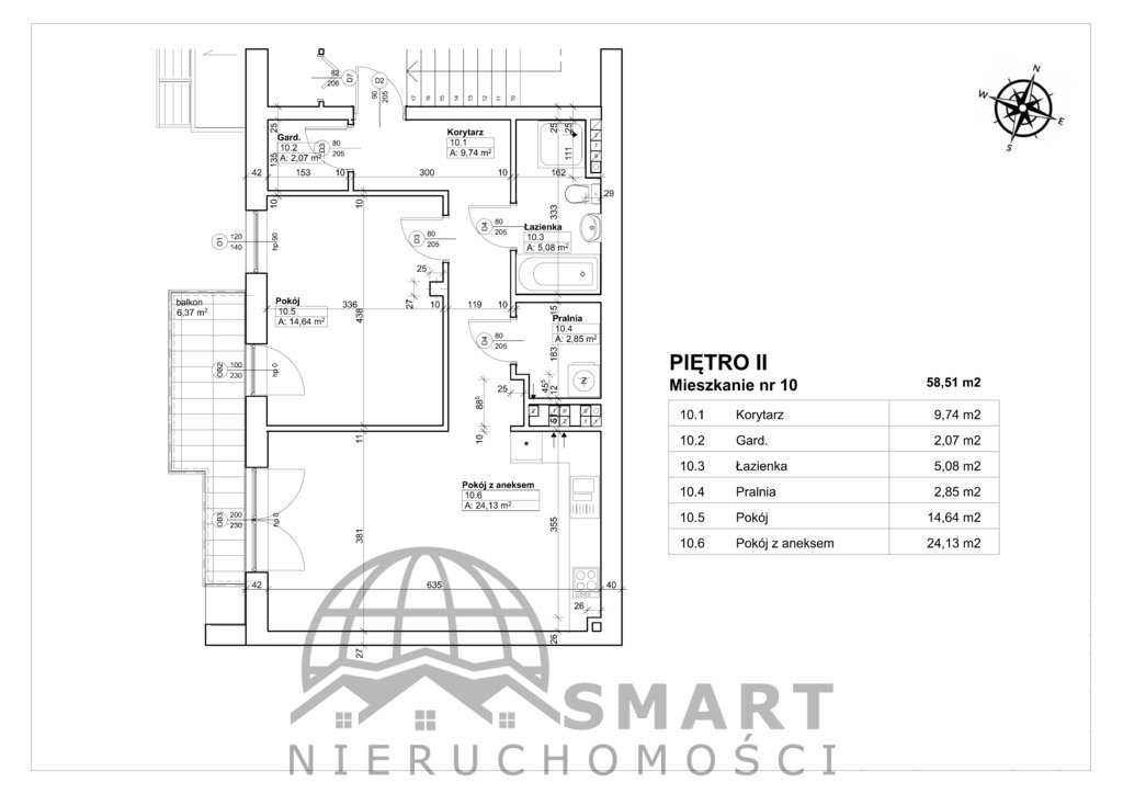 Mieszkanie dwupokojowe na sprzedaż Łódź, Płocka 4  59m2 Foto 1