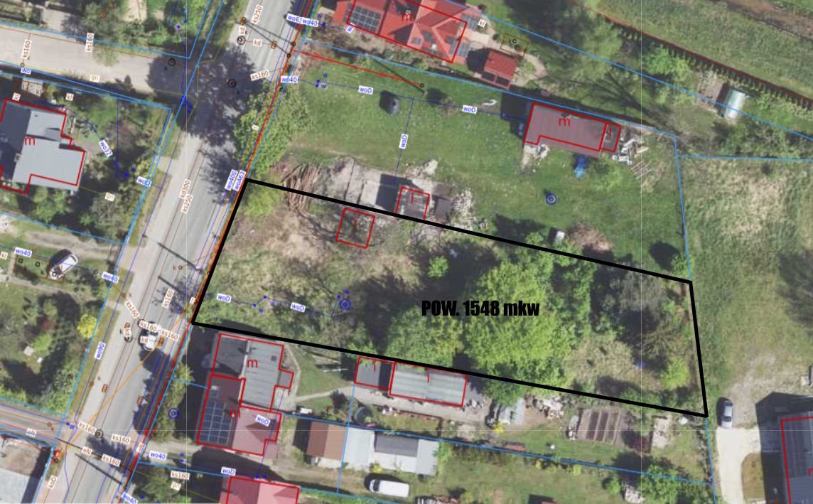 Działka 1548 m² z mediami, atrakcyjny kształt, Antoniów Dąbrowa Górnicza, Antoniów, Antoniów  1 548m2 Foto 1