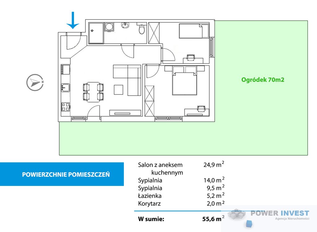 Mieszkanie trzypokojowe na sprzedaż Kraków, Jana Kantego Federowicza  56m2 Foto 2