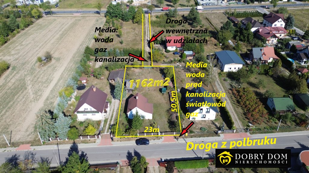 Działka 1162 m² z domem i mediami - zapraszam Sobolewo  1 162m2 Foto 1
