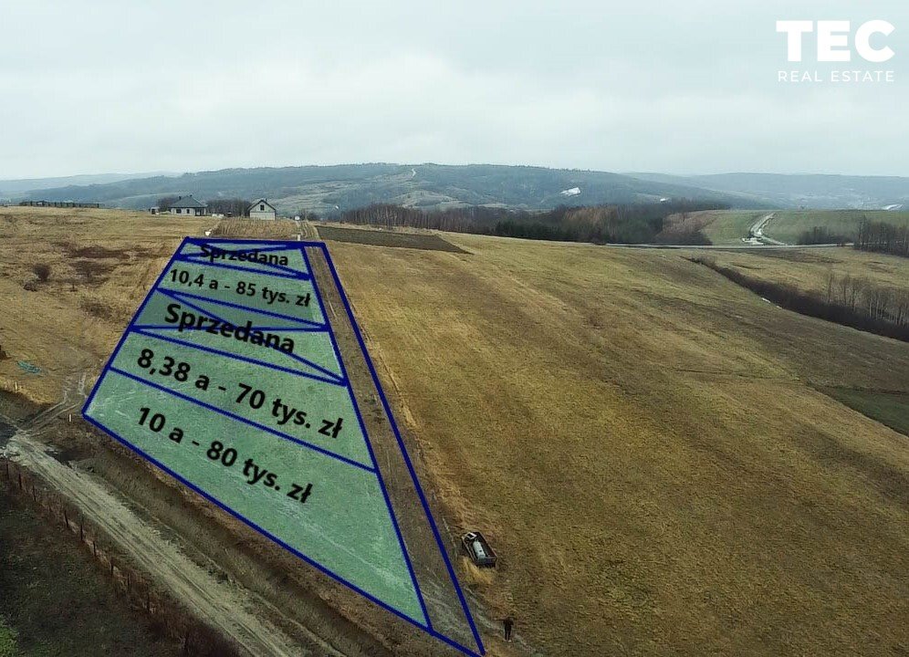 Działka pod dom z widokiem, media, 70 tys. zł Pruchnik  1 000m2 Foto 1