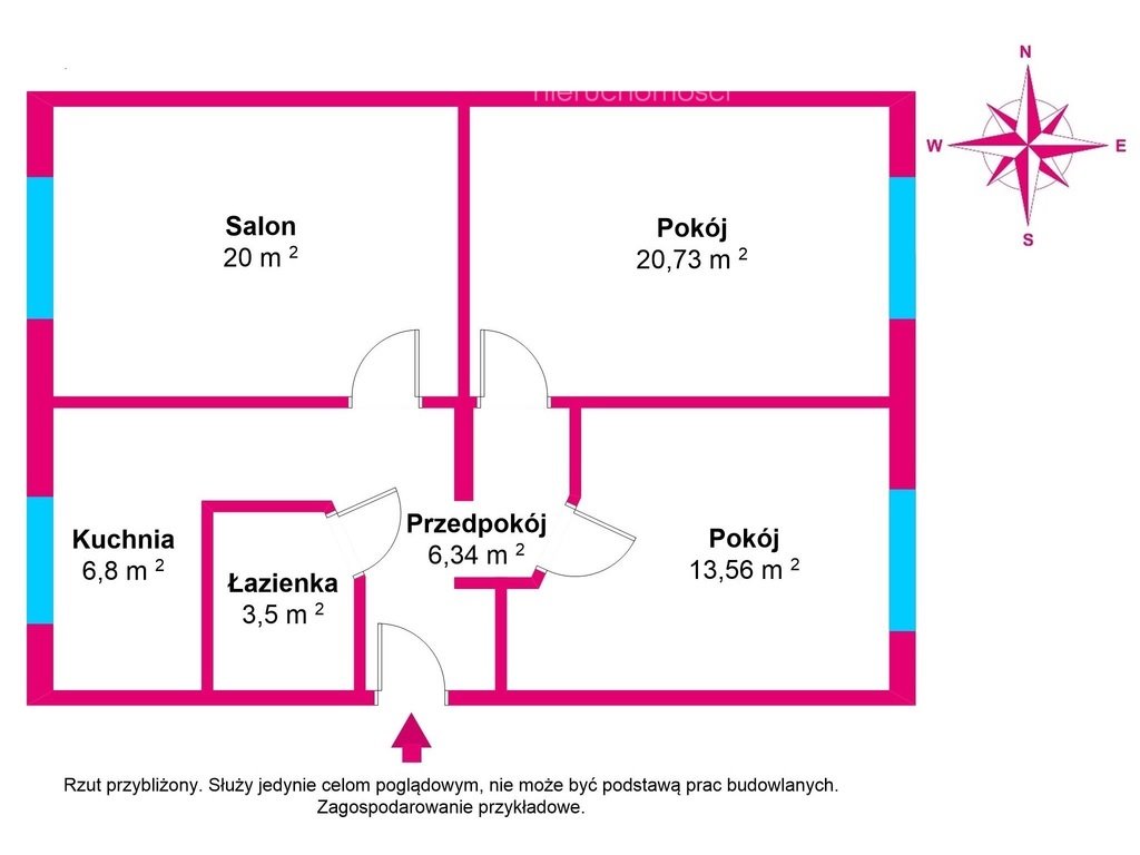 Mieszkanie trzypokojowe na sprzedaż Toruń, Bydgoskie Przedmieście, Jana Matejki  74m2 Foto 9