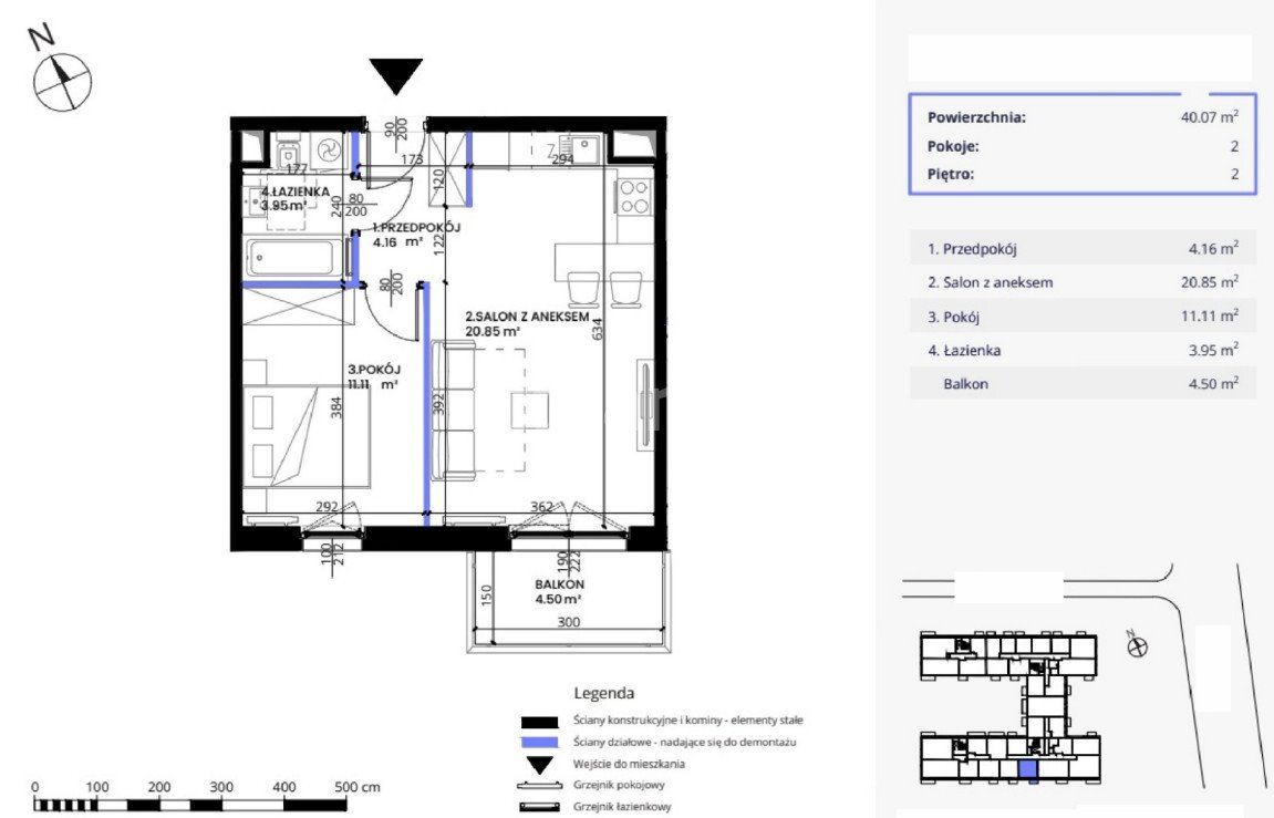 Nowoczesne 2-pokojowe mieszkanie w Krzykach, gotowe do wprowadzenia Wrocław, Krzyki, Pabianicka  40m2 Foto 1