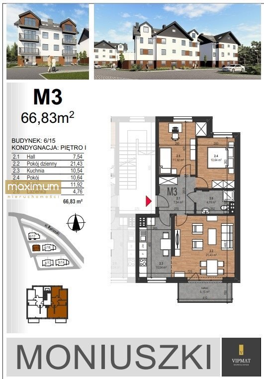 Mieszkanie dwupokojowe na sprzedaż Biłgoraj  50m2 Foto 4