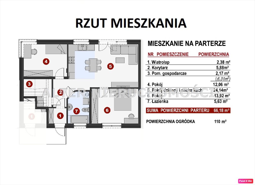 Mieszkanie trzypokojowe na sprzedaż Porosły  66m2 Foto 3