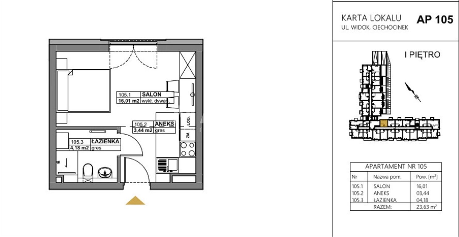 Kawalerka na sprzedaż Ciechocinek, ul. Widok  24m2 Foto 2