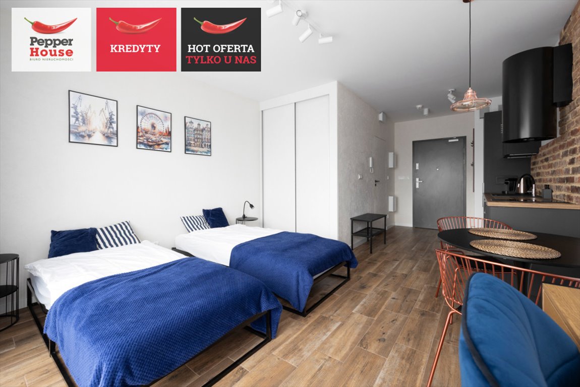 Nowoczesne studio z balkonem, aktywne konto Booking - zapraszam Gdańsk, Śródmieście, Mostek  25m2 Foto 1