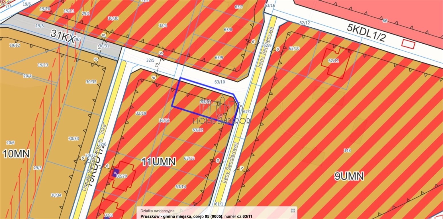 Na sprzedaż działka 724 m² z pozwoleniem na bliźniaka w Pruszkowie: Pruszków: Sendlerowej