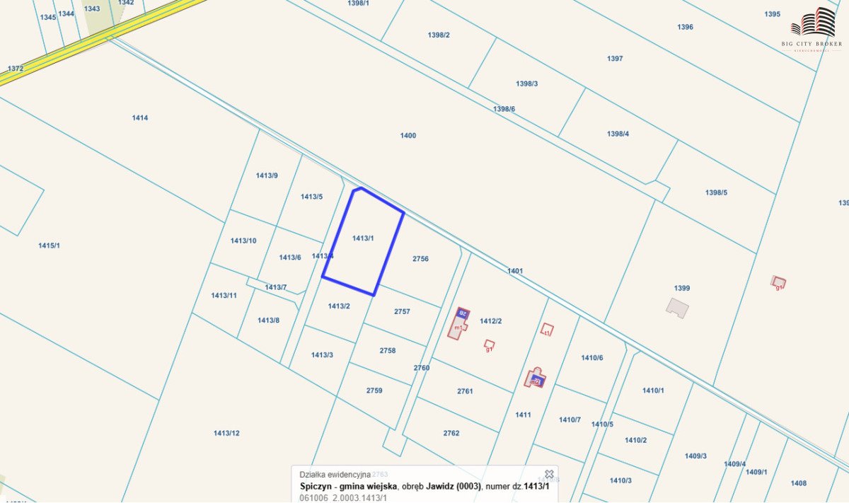 Zapraszam do zakupu działki 1794 m² z mediami w spokojnej okolicy Jawidz  1 794m2 Foto 1