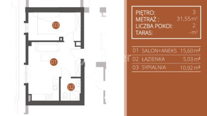 Mieszkanie dwupokojowe na sprzedaż Wrocław, Nadodrze, Jedności Narodowej  32m2 Foto 8