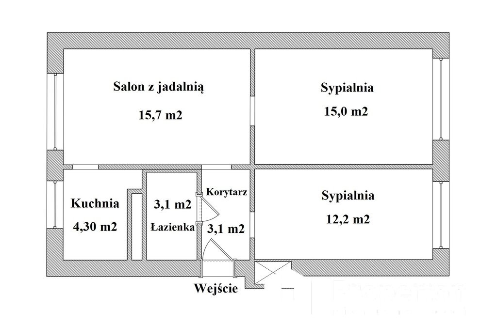 Mieszkanie trzypokojowe na sprzedaż Skierniewice, Anny Olszewskiej  53m2 Foto 3