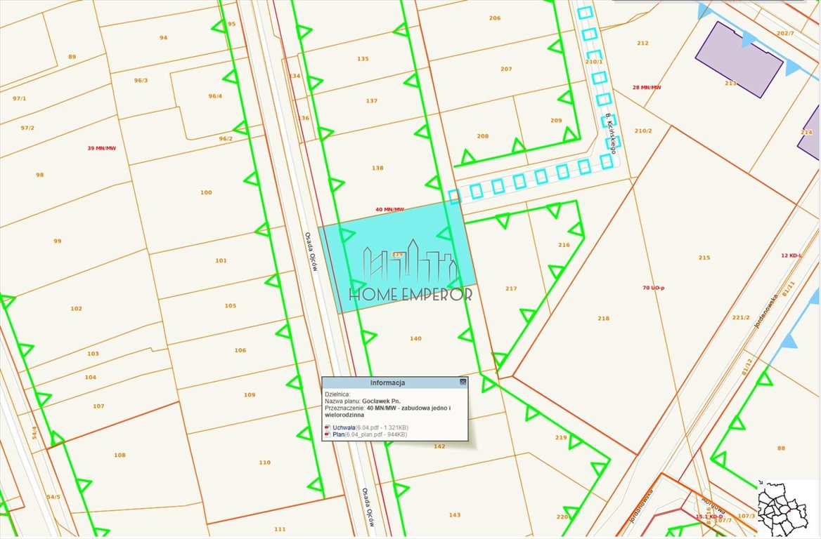 Działka pod zabudowę wielorodzinną, 915 m2, media, plan Warszawa, Praga-Południe, Gocławek, Osada Ojców  915m2 Foto 1