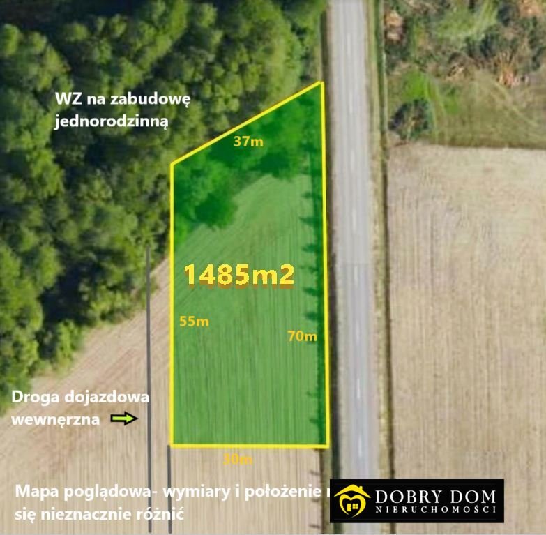 Działka 1485m² z pozwoleniem na budowę i dostępem do mediów Hermanówka  1 485m2 Foto 1