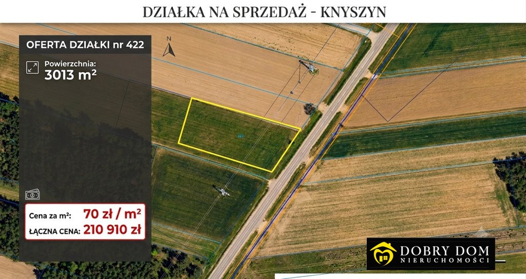 Polecam działkę 3000 m² z warunkami zabudowy i mediami Knyszyn  3 013m2 Foto 1
