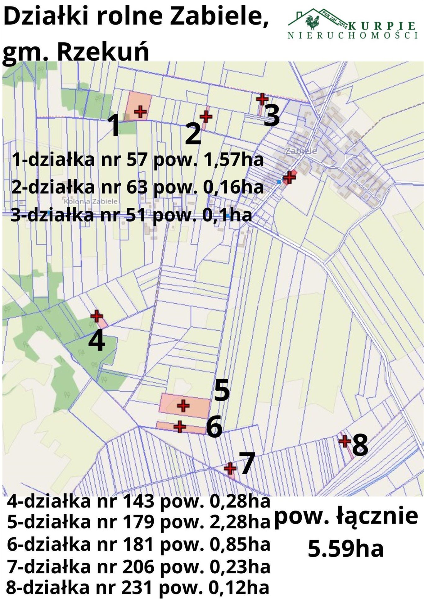 Działka inna na sprzedaż Zabiele  559 000m2 Foto 1