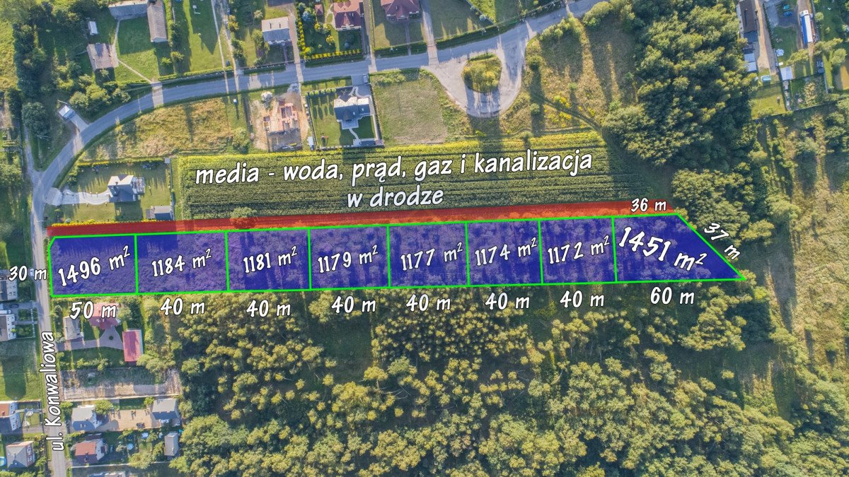 Działka budowlana na sprzedaż Poczesna  1 451m2 Foto 2