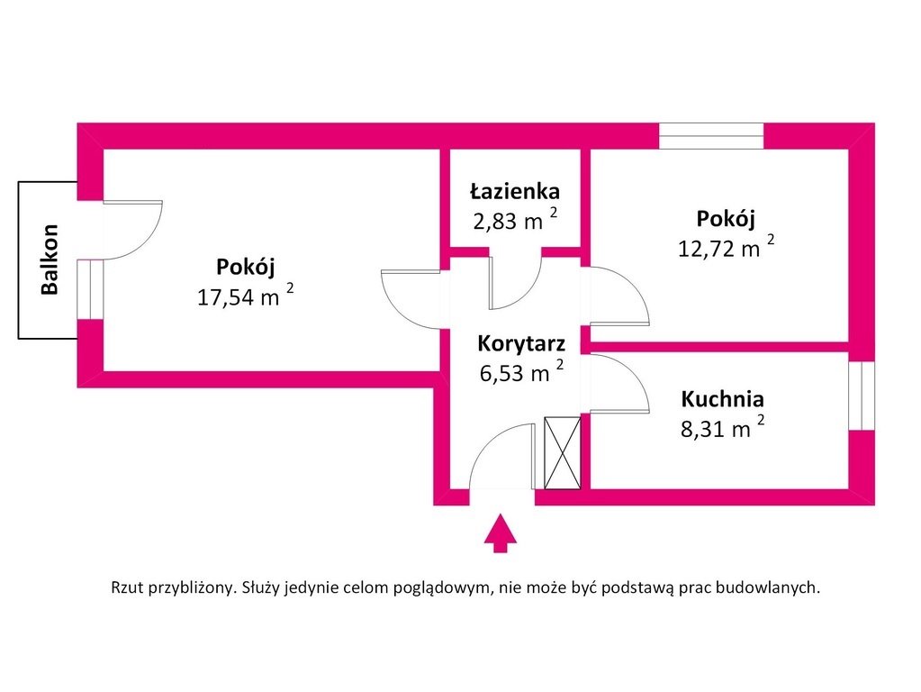 Mieszkanie dwupokojowe na sprzedaż Radzyń Podlaski, Warszawska  50m2 Foto 3