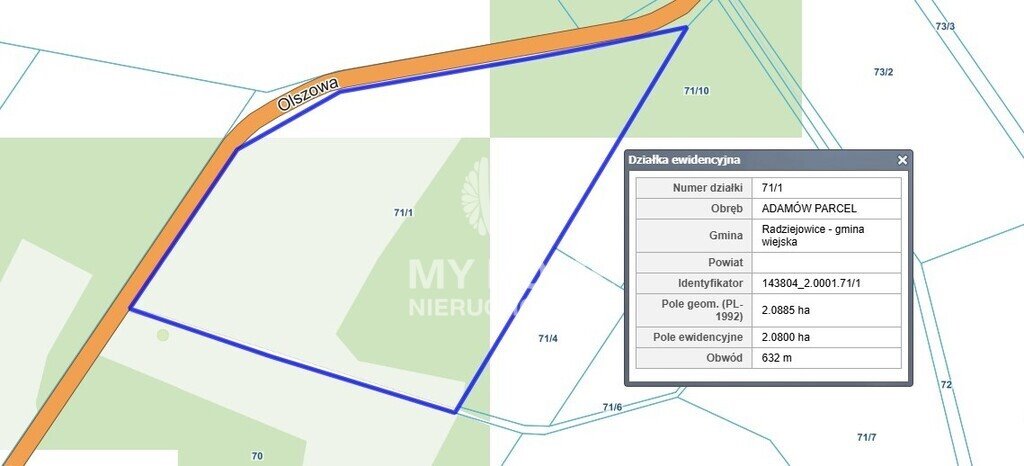 Działka budowlana na sprzedaż Adamów-Parcel  20 509m2 Foto 1