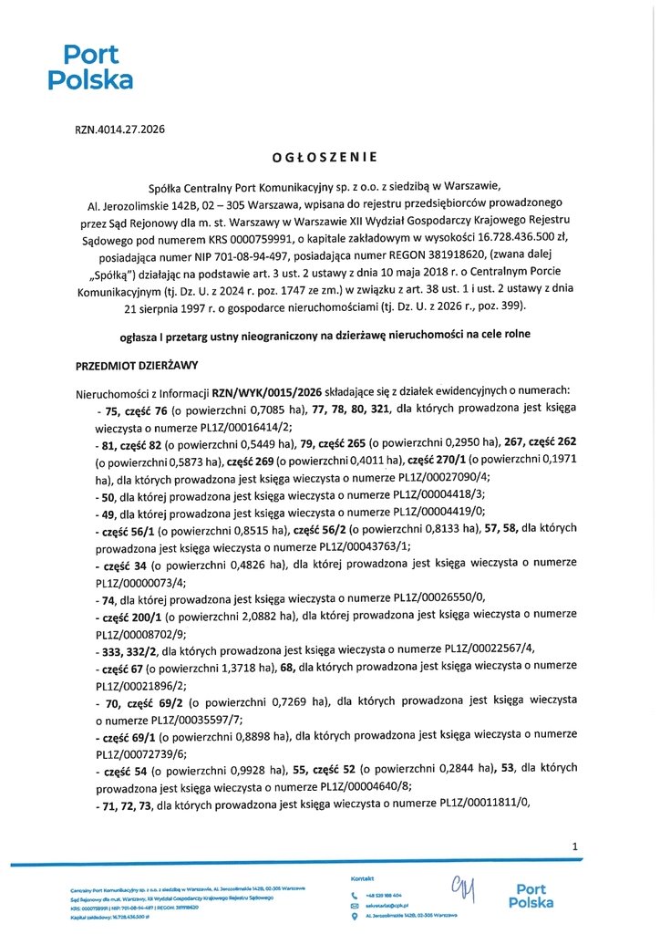 Działka na wynajem 47 ha pod cele rolne w Baranowie Baranów  473 698m2 Foto 1