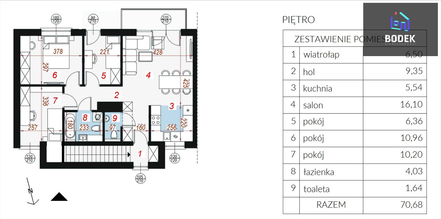 Mieszkanie czteropokojowe  na sprzedaż Kiełczów, Kiełczów, Leśna  71m2 Foto 7